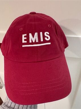 EMIS Embroidered Hat in Deep Red